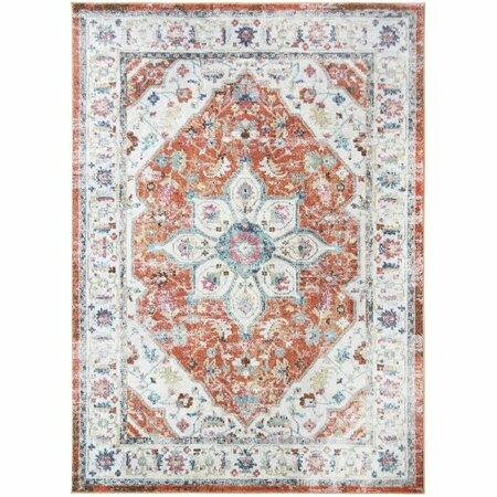 MAYBERRY RUG 5 ft. 3 in. x 7 ft. 3 in. Barcelona Catalina Area Rug, Red BC9047 5X8